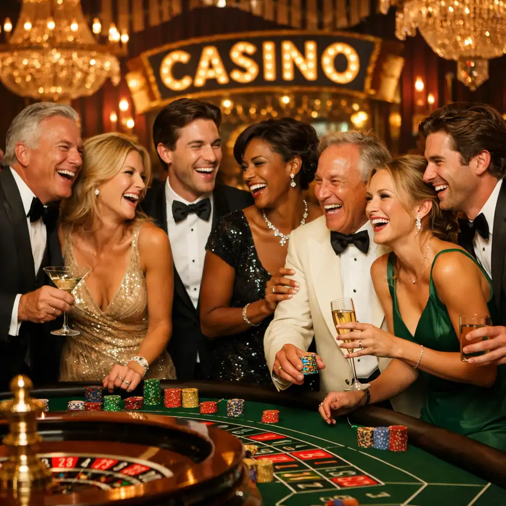 Portrety gości podczas ekskluzywnego wieczoru pokerowego